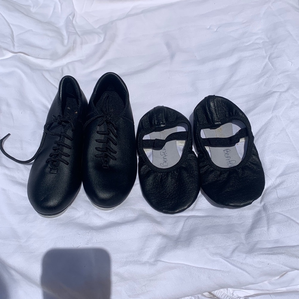 Theatricals child’s tap shoes size 11  and Stelle ballet shoes size 11 1/2